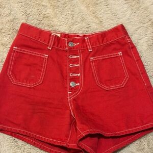 Levi's Bold Red High Waist Women's Shorts